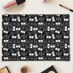 Tape Cassette 80s Retro GenX Pattern black and White Cosmetic Bag (XXL)