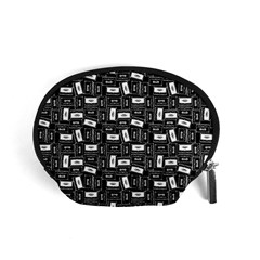 Tape Cassette 80s Retro GenX Pattern black and White Accessory Pouch (Small)