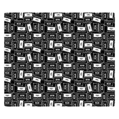 Tape Cassette 80s Retro Genx Pattern Black And White Double Sided Flano Blanket (small)  by genx