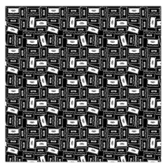 Tape Cassette 80s Retro Genx Pattern Black And White Large Satin Scarf (square) by genx