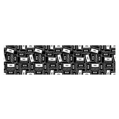 Tape Cassette 80s Retro GenX Pattern black and White Satin Scarf (Oblong)