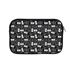 Tape Cassette 80s Retro GenX Pattern black and White Apple MacBook Pro 13  Zipper Case