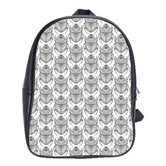 Scarab Pattern Egyptian Mythology Black And White School Bag (large) by genx