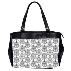 Scarab Pattern Egyptian Mythology Black And White Oversize Office Handbag (2 Sides)