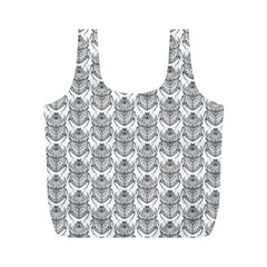 Scarab Pattern Egyptian Mythology Black And White Full Print Recycle Bag (m) by genx