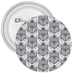 Scarab Pattern Egyptian Mythology Black And White 3  Buttons by genx