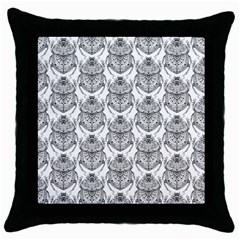 Scarab Pattern Egyptian Mythology Black And White Throw Pillow Case (black) by genx