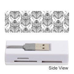 Scarab Pattern Egyptian Mythology Black And White Memory Card Reader (stick) by genx