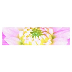 Pretty Pink, White And Yellow Cactus Dahlia Macro Satin Scarf (oblong) by myrubiogarden