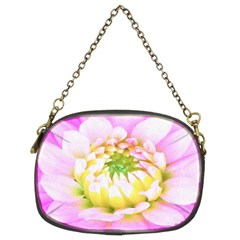 Pretty Pink, White And Yellow Cactus Dahlia Macro Chain Purse (two Sides) by myrubiogarden