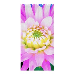 Pretty Pink, White And Yellow Cactus Dahlia Macro Shower Curtain 36  X 72  (stall)  by myrubiogarden