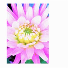 Pretty Pink, White And Yellow Cactus Dahlia Macro Large Garden Flag (two Sides) by myrubiogarden