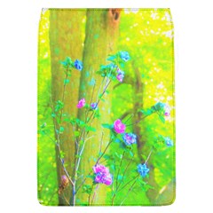 Hot Pink Abstract Rose Of Sharon On Bright Yellow Removable Flap Cover (l) by myrubiogarden