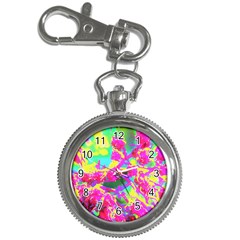 Psychedelic Succulent Sedum Turquoise And Yellow Key Chain Watches by myrubiogarden