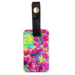 Psychedelic Succulent Sedum Turquoise And Yellow Luggage Tags (one Side)  by myrubiogarden