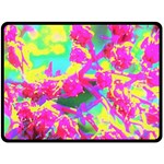 Psychedelic Succulent Sedum Turquoise And Yellow Double Sided Fleece Blanket (Large)  80 x60  Blanket Front