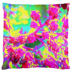 Psychedelic Succulent Sedum Turquoise And Yellow Standard Flano Cushion Case (one Side) by myrubiogarden