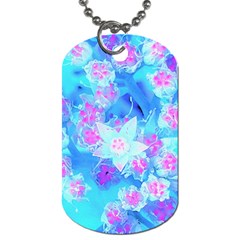 Blue And Hot Pink Succulent Underwater Sedum Dog Tag (two Sides) by myrubiogarden