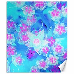 Blue And Hot Pink Succulent Underwater Sedum Canvas 20  X 24  by myrubiogarden