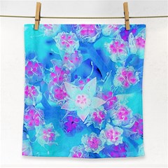 Blue And Hot Pink Succulent Underwater Sedum Face Towel by myrubiogarden