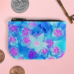 Blue And Hot Pink Succulent Underwater Sedum Mini Coin Purse by myrubiogarden