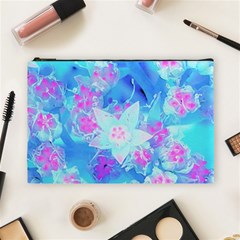 Blue And Hot Pink Succulent Underwater Sedum Cosmetic Bag (large) by myrubiogarden