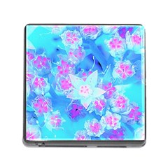 Blue And Hot Pink Succulent Underwater Sedum Memory Card Reader (square 5 Slot) by myrubiogarden