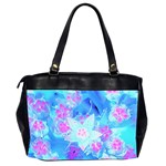 Blue And Hot Pink Succulent Underwater Sedum Oversize Office Handbag (2 Sides) Back