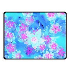 Blue And Hot Pink Succulent Underwater Sedum Double Sided Fleece Blanket (small)  by myrubiogarden