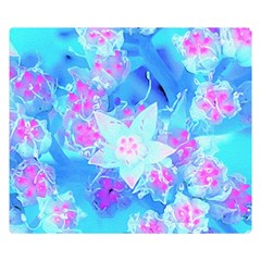 Blue And Hot Pink Succulent Underwater Sedum Double Sided Flano Blanket (small)  by myrubiogarden