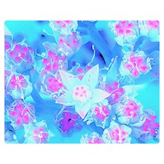 Blue And Hot Pink Succulent Underwater Sedum Double Sided Flano Blanket (medium)  by myrubiogarden