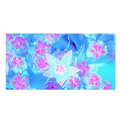 Blue And Hot Pink Succulent Underwater Sedum Satin Shawl by myrubiogarden