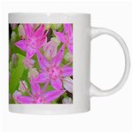 Hot Pink Succulent Sedum With Fleshy Green Leaves White Mugs Right