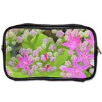 Hot Pink Succulent Sedum With Fleshy Green Leaves Toiletries Bag (One Side) Front