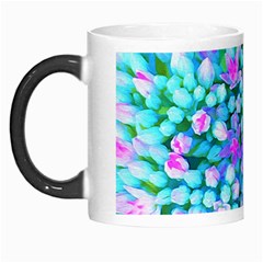 Blue And Hot Pink Succulent Sedum Flowers Detail Morph Mugs by myrubiogarden