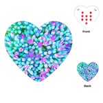 Blue And Hot Pink Succulent Sedum Flowers Detail Playing Cards (Heart) Front