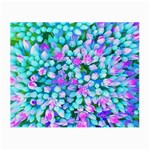 Blue And Hot Pink Succulent Sedum Flowers Detail Small Glasses Cloth (2-Side) Front