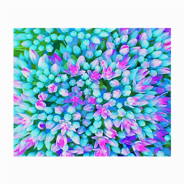 Blue And Hot Pink Succulent Sedum Flowers Detail Small Glasses Cloth (2-Side)