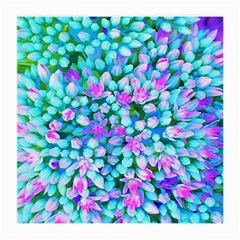 Blue And Hot Pink Succulent Sedum Flowers Detail Medium Glasses Cloth by myrubiogarden