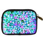 Blue And Hot Pink Succulent Sedum Flowers Detail Digital Camera Leather Case Back