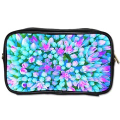 Blue And Hot Pink Succulent Sedum Flowers Detail Toiletries Bag (one Side) by myrubiogarden