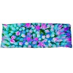 Blue And Hot Pink Succulent Sedum Flowers Detail Body Pillow Case (dakimakura) by myrubiogarden