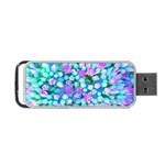 Blue And Hot Pink Succulent Sedum Flowers Detail Portable USB Flash (Two Sides) Front