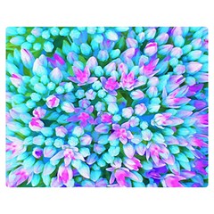 Blue And Hot Pink Succulent Sedum Flowers Detail Double Sided Flano Blanket (medium)  by myrubiogarden