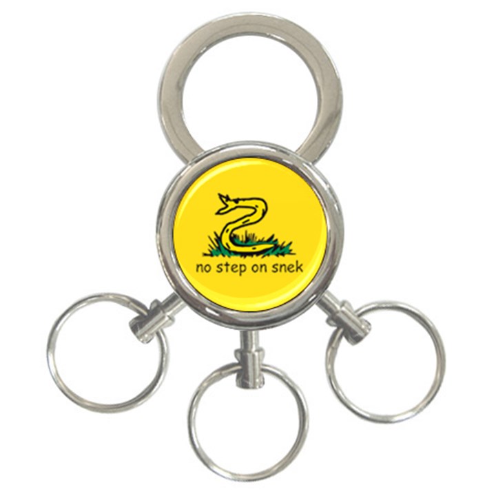 No Step On Snek Gadsden Flag Meme Parody 3-Ring Key Chains