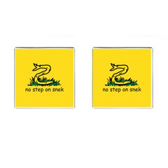 No Step On Snek Gadsden Flag Meme Parody Cufflinks (square) by snek