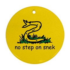 No Step On Snek Gadsden Flag Meme Parody Round Ornament (two Sides) by snek