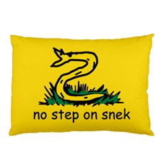 No Step On Snek Gadsden Flag Meme Parody Pillow Case by snek