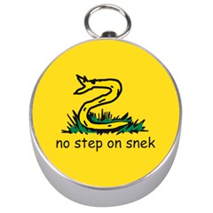 No Step On Snek Gadsden Flag Meme Parody Silver Compasses by snek