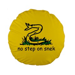 No Step On Snek Gadsden Flag Meme Parody Standard 15  Premium Flano Round Cushions by snek